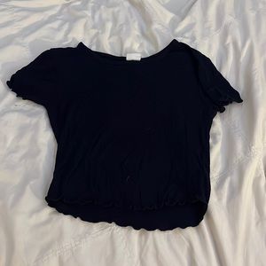 dark blue shot sleeve shirt S girl